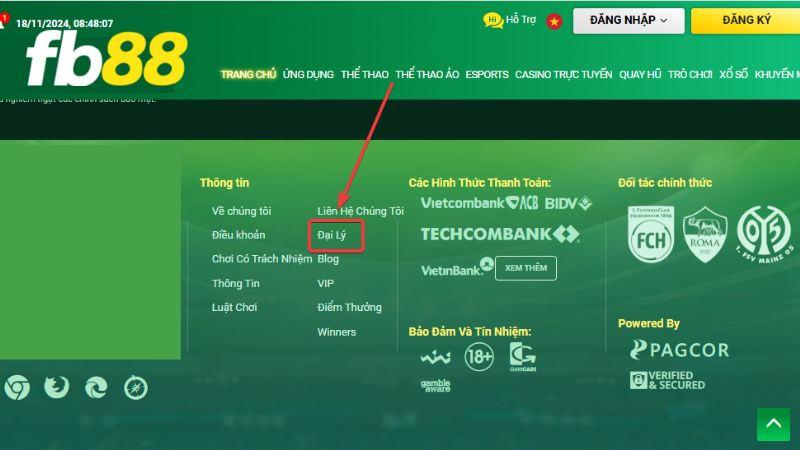 Nhấn Đại lý và hoàn tất đăng ký theo hướng dẫn